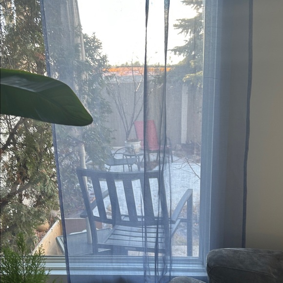 Elegant Blue Sheer Curtain Panel 4 pieces - Picture 3 of 8